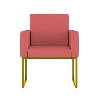 Kit 02 Poltronas Com Base De Ferro Dourado Reforçada Balaqui Rosa - 3