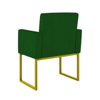 Kit 02 Poltronas Com Base De Ferro Dourado Reforçada Balaqui Verde - 2