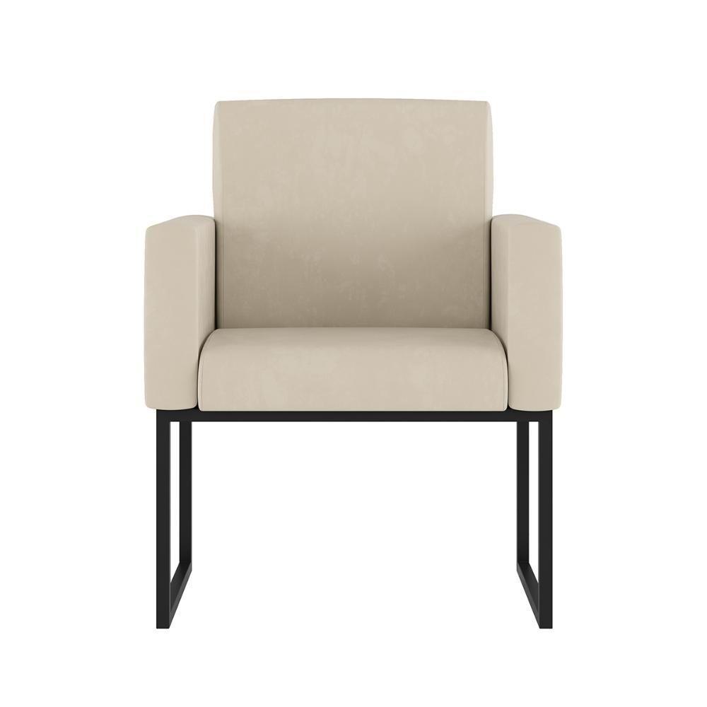 Kit 2 Poltronas + Namoradeira 2 Lugares Para Recepção Bege - 3