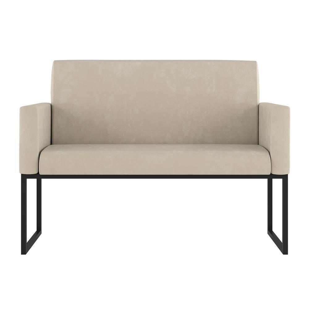 Kit 2 Poltronas + Namoradeira 2 Lugares Para Recepção Bege - 6