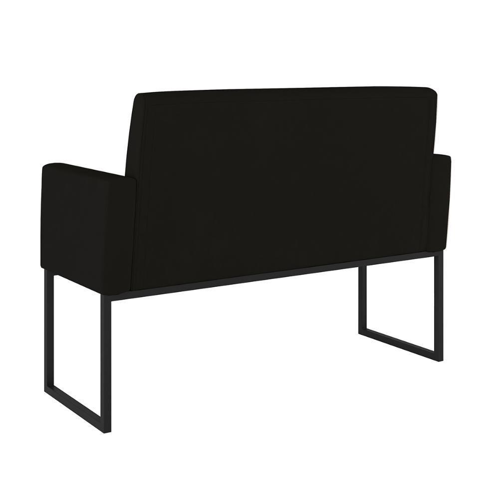 Kit 2 Poltronas + Namoradeira 2 Lugares Para Recepção Preto - 4