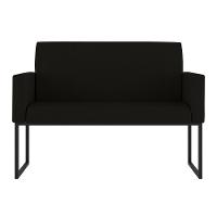 Kit 2 Poltronas + Namoradeira 2 Lugares Para Recepção Preto - 5