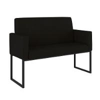 Kit 2 Poltronas + Namoradeira 2 Lugares Para Recepção Preto - 6