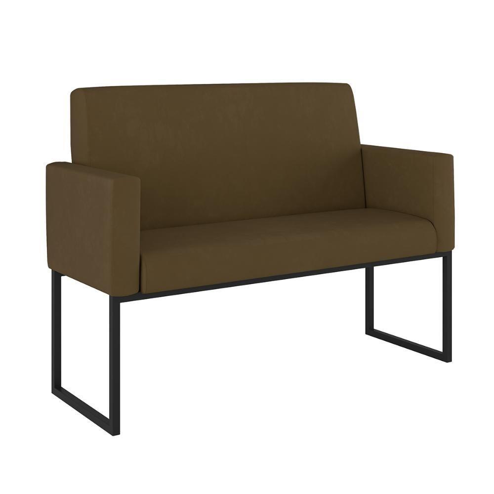 Kit 2 Poltronas + Namoradeira 2 Lugares Para Recepção Marrom - 7