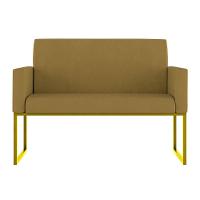 Kit 2 Poltronas + Namoradeira Lugares Recepção Base Dourada Capuccino - 6