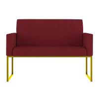 Kit Poltronas Namoradeira Lugares Recepção Base Dourada Marsala - 6