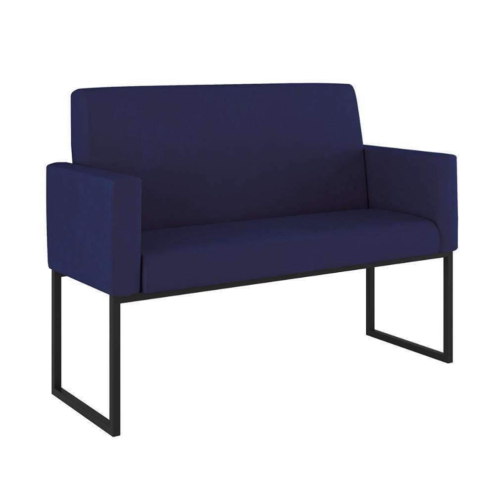 Kit 2 Poltronas + Namoradeira 2 Lugares Para Recepção Azul Marinho - 4