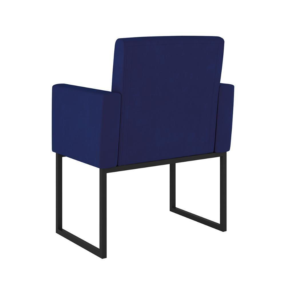 Kit 2 Poltronas + Namoradeira 2 Lugares Para Recepção Azul Marinho - 5