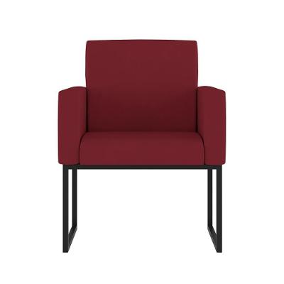Poltrona Moderna Confortável Com Base De Ferro Resistente Marsala