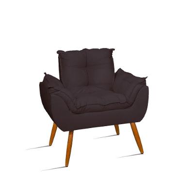 Poltrona Decorativa Opala Suede Fibra Siliconada Cinza Balaqui Decor