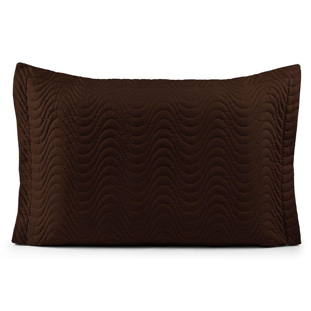 Porta Travesseiro Avulso 70cm X 50cm Com Debrum 1 Peça Laura Matelado 100% Poliéster Toque 200 Fios Cor:marrom - 1
