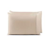 Par De Fronhas 70cm X 50cm 2 Peças Laura 100% Poliéster Toque Percal 200 Fios Cor:cáqui - 1