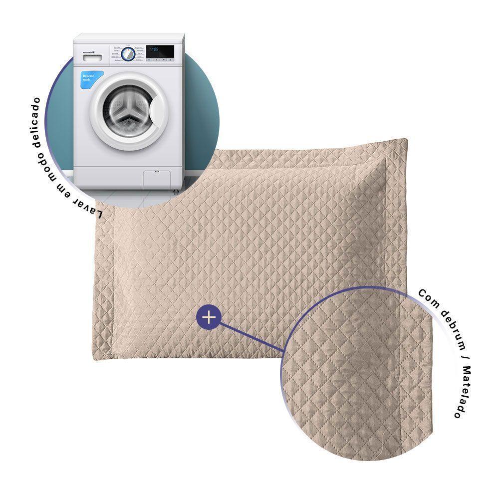 Porta Travesseiro Avulso 70cm X 50cm 1 Peça Prime Ultrassônico 100% Poliéster Cor:cáqui - 1