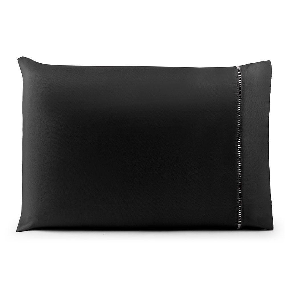 Fronha Avulsa 70cm X 50cm 1 Peça Laura 100% Poliéster Toque Percal 200 Fios Cor:preto - 1