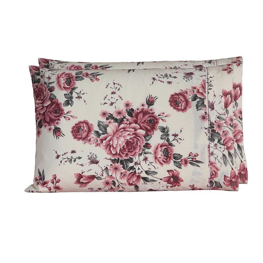Par De Fronhas 70cm X 50cm 2 Peças Esmeralda 100% Algodão Percal 150 Fios Cor:rosê - 1
