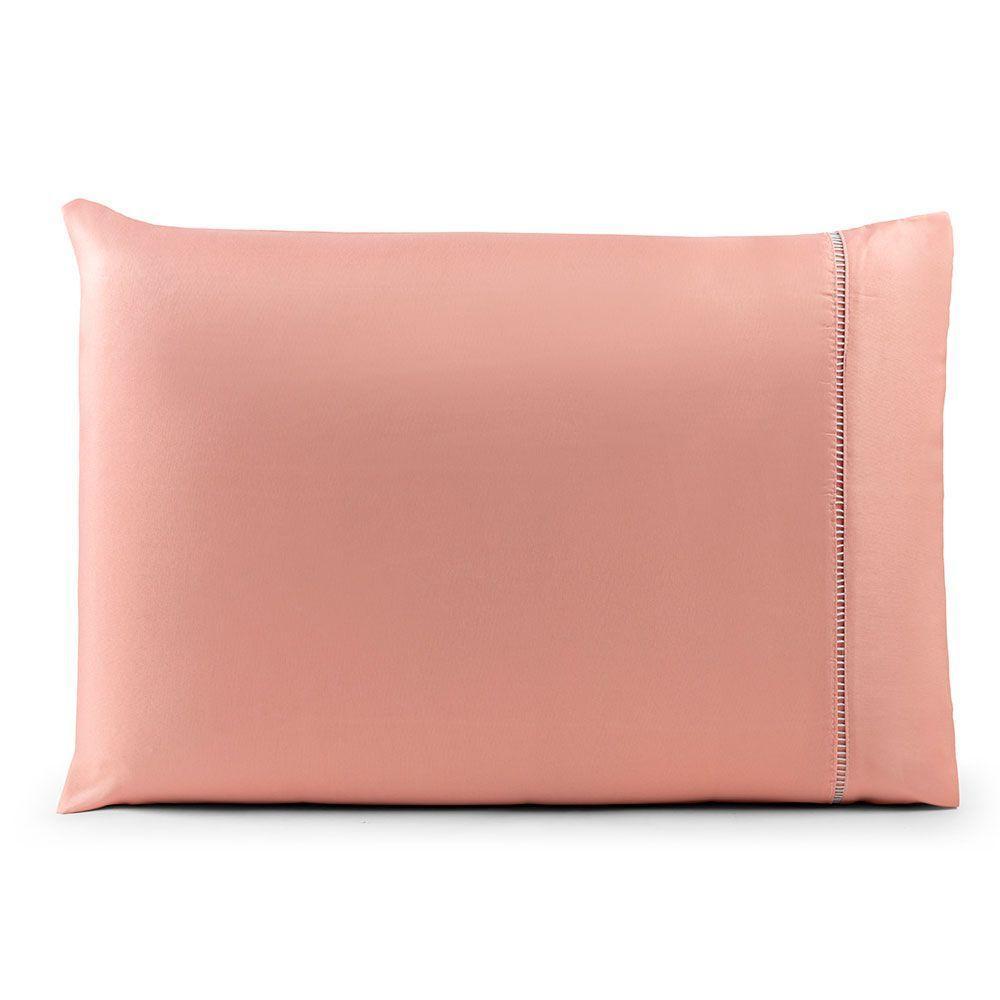 Fronha Avulsa 70cm X 50cm 1 Peça Laura 100% Poliéster Toque Percal 200 Fios Cor:rosê - 1