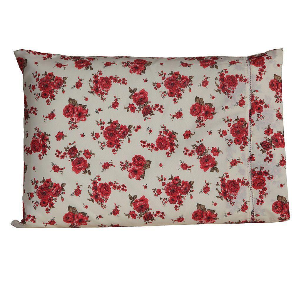 Fronha Avulsa 70cm X 50cm 1 Peça Esmeralda 100% Algodão Percal 150 Fios Cor:vermelho - 1