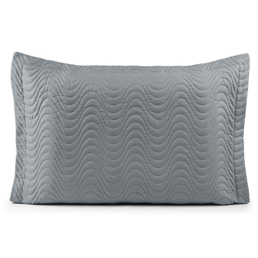 Porta Travesseiro Avulso 70cm X 50cm Com Debrum 1 Peça Laura Matelado 100% Poliéster Toque 200 Fios Cor:cinza - 1