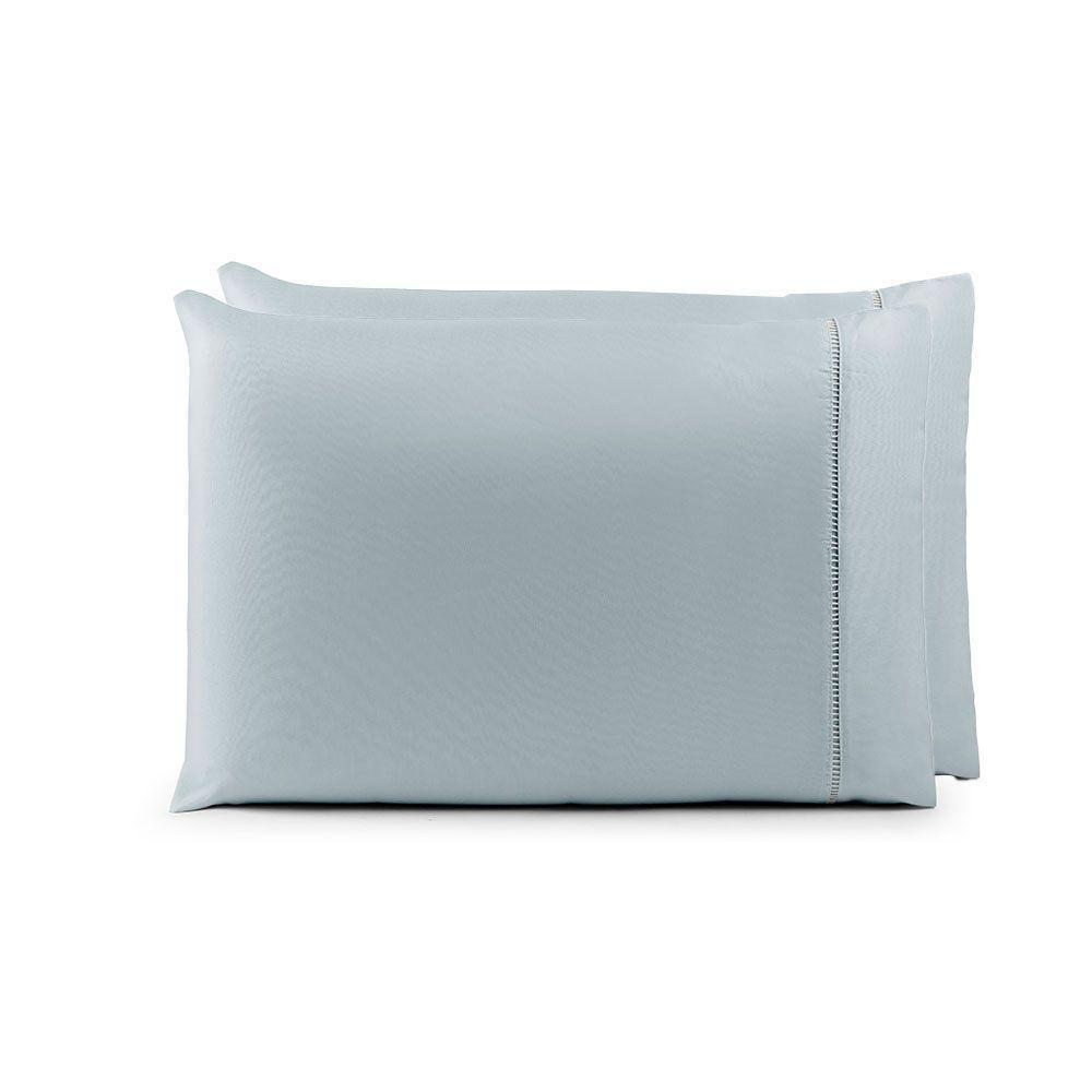 Par De Fronhas 70cm X 50cm 2 Peças Laura 100% Poliéster Toque Percal 200 Fios Cor:cinza - 1