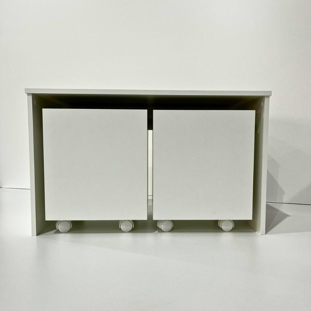 Mesa C/ 2 Baú Organizador De Brinquedos P/ Quarto De Criança Branco - 2