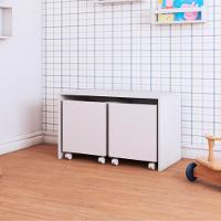 Mesa C/ 2 Baú Organizador De Brinquedos P/ Quarto De Criança Branco - 7