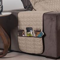 Protetor De Sofá Assento 2,40m Retrátil Shield 100% Poliéster Hipercal 400 Fios Cor:cáquitabaco