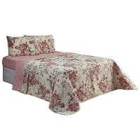 Cobre Leito Solteiro 1 Peça Esmeralda 100% Algodão Percal 150 Fios Cor:rosê - 1