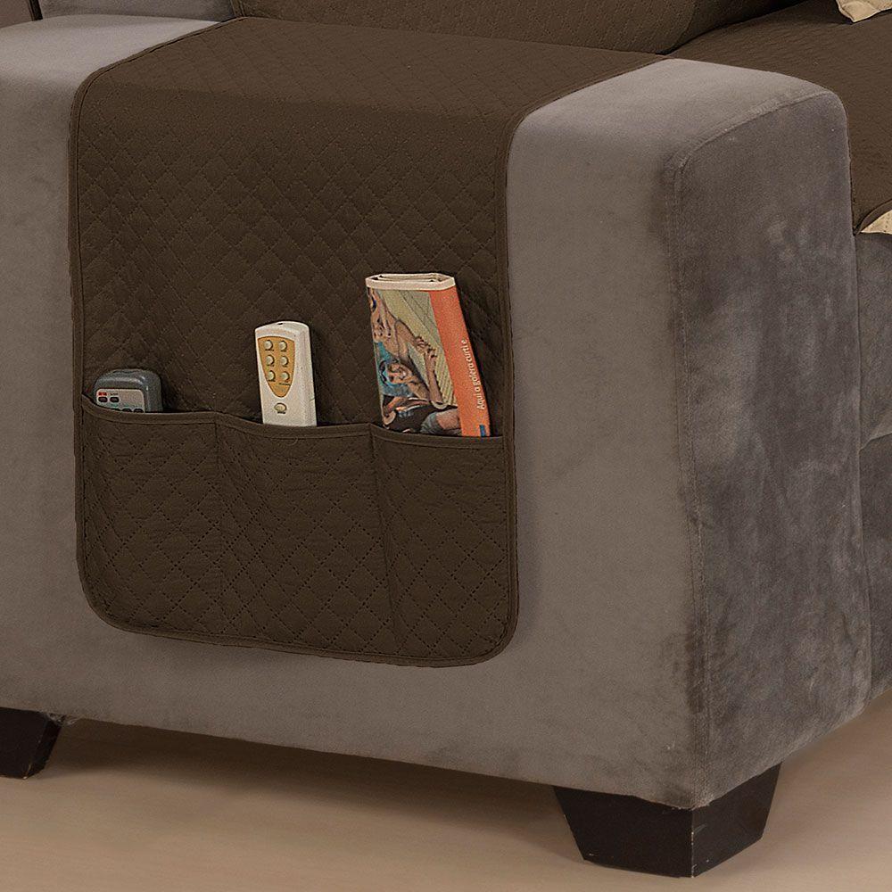 Protetor De Sofá King 2 E 3 Lugares Classic 100% Poliéster Cor:tabaco - 4