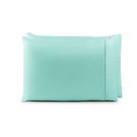 Par De Fronhas 70cm X 50cm 2 Peças Laura 100% Poliéster Toque Percal 200 Fios Cor:verdetiffany - 1