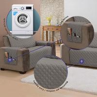 Protetor De Sofá King 2 Lugares Classic 100% Poliéster Cor:cinza - 5