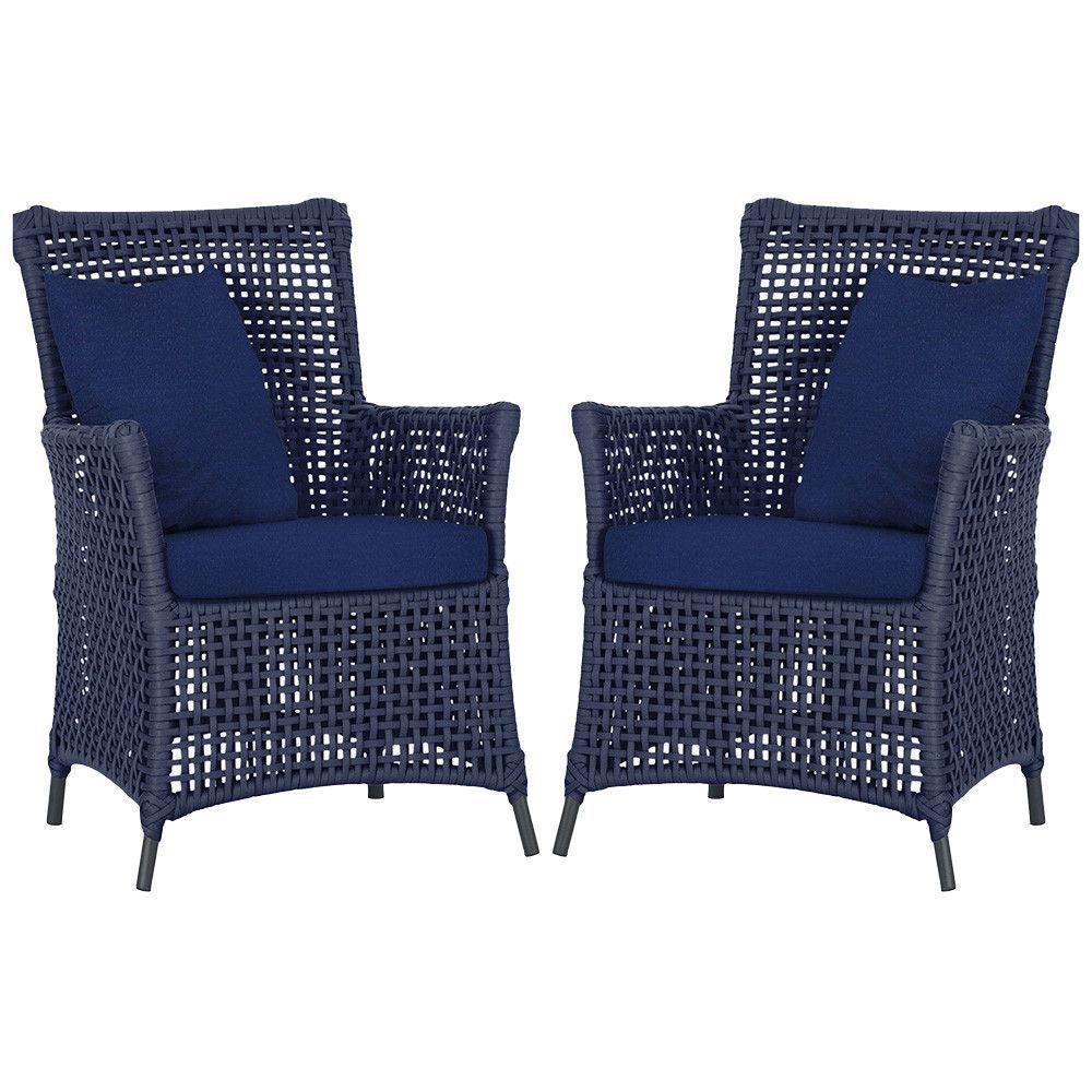 Poltronas Igapó Alumínio Pintura Preta Corda Náutica E10 Azul - 1