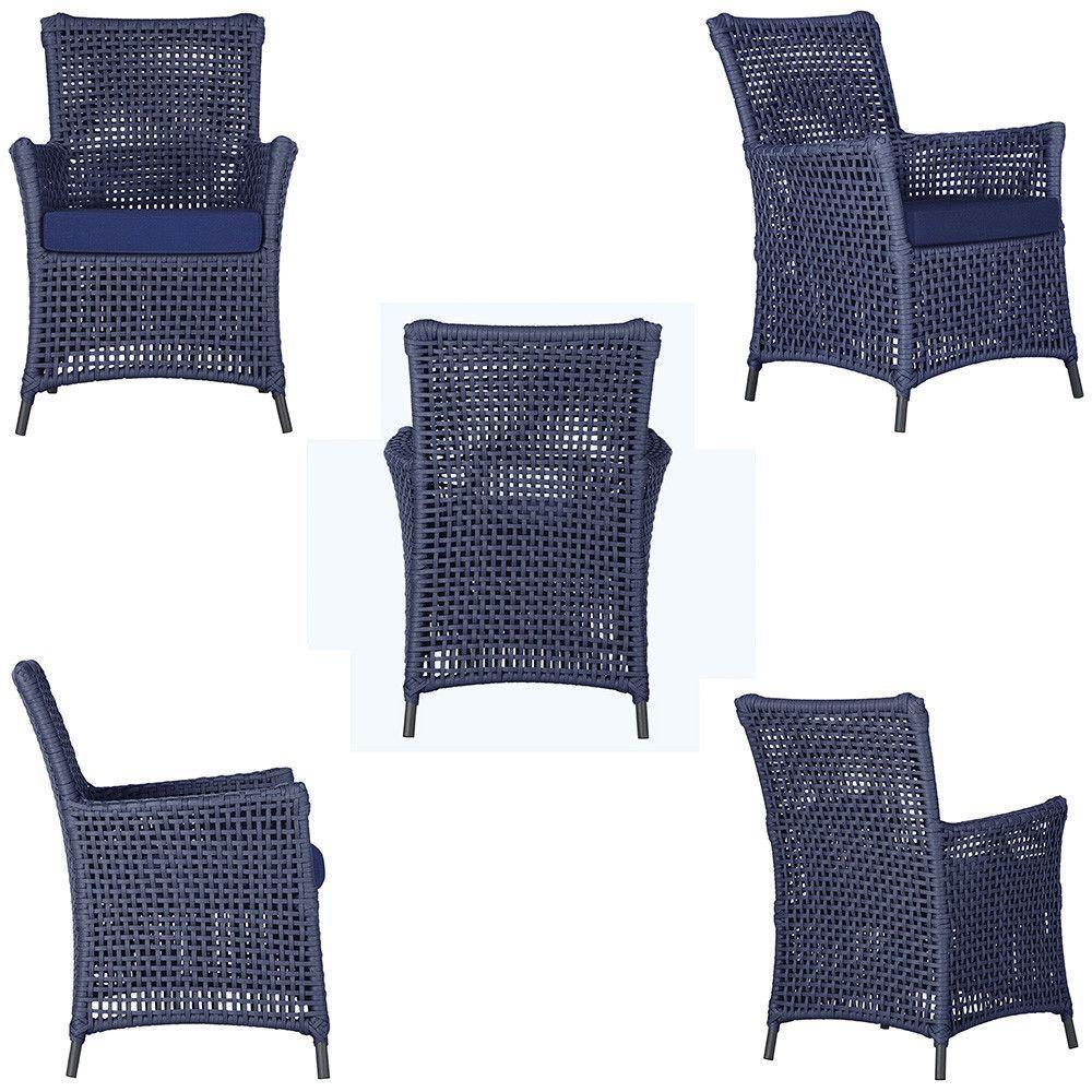 Poltronas Igapó Alumínio Pintura Preta Corda Náutica E10 Azul - 3