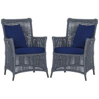 Poltronas Igapó Alumínio Pintura Preta Corda Náutica E10 Prata - 1