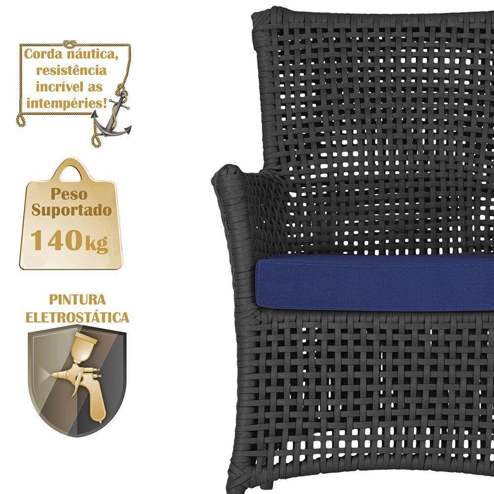 Poltronas Igapó Alumínio Pintura Preta Corda Náutica E10 Preto - 4