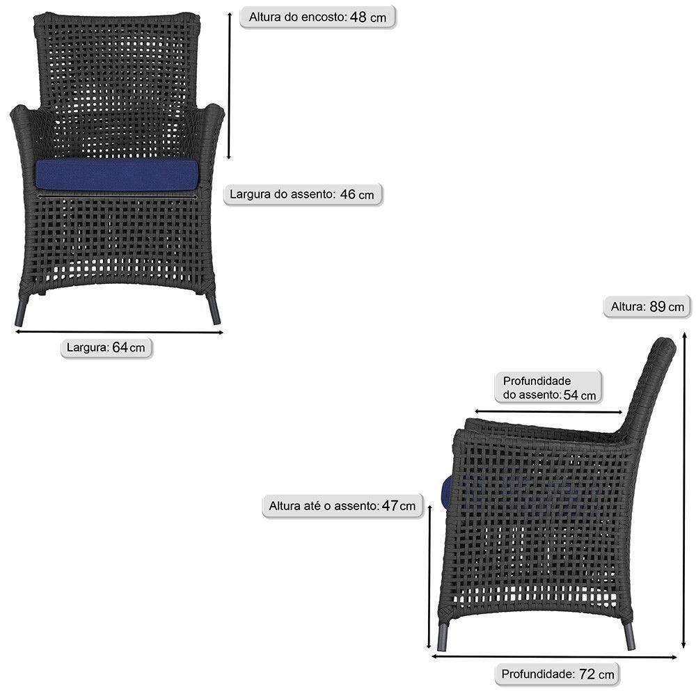 Poltronas Igapó Alumínio Pintura Preta Corda Náutica E10 Preto - 6
