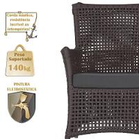 Poltronas Igapó Alumínio Micro Pintura Fendi Corda Náutica E Marrom