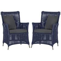 Poltronas Igapó Alumínio Micro Pintura Fendi Corda Náutica E Azul - 1