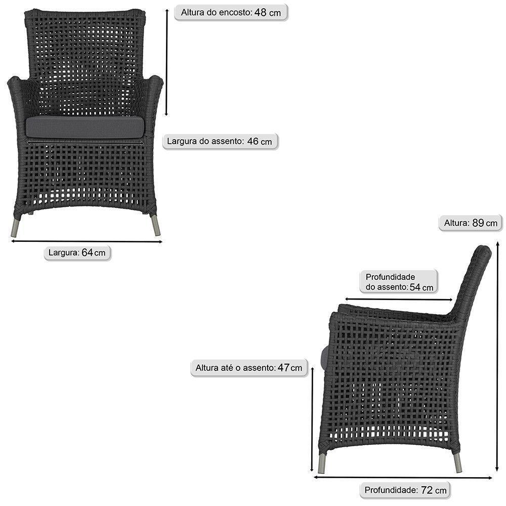 Poltronas Igapó Alumínio Micro Pintura Fendi Corda Náutica E Preto - 6