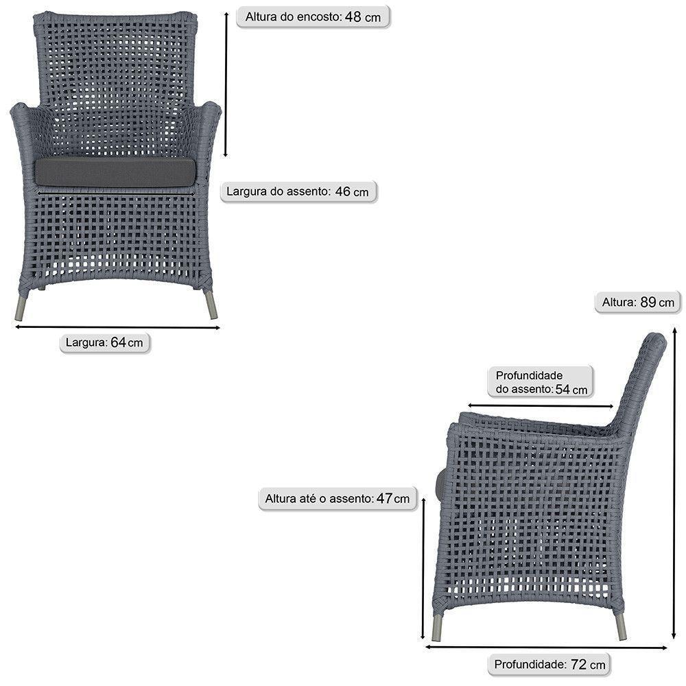 Poltronas Igapó Alumínio Micro Pintura Fendi Corda Náutica E Prata - 5