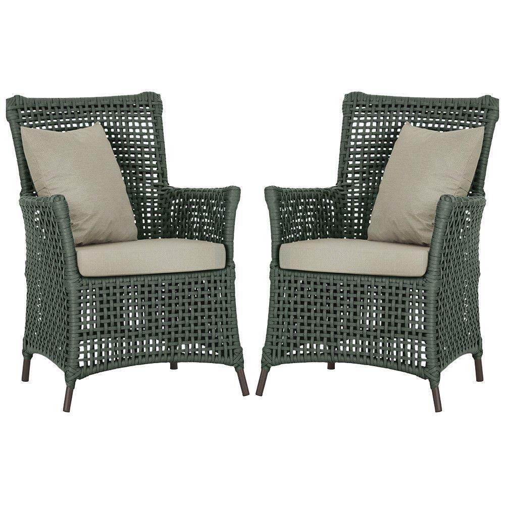 Poltronas Igapó Alumínio Pintura Marrom Corda Náutica E7 Verde - 1