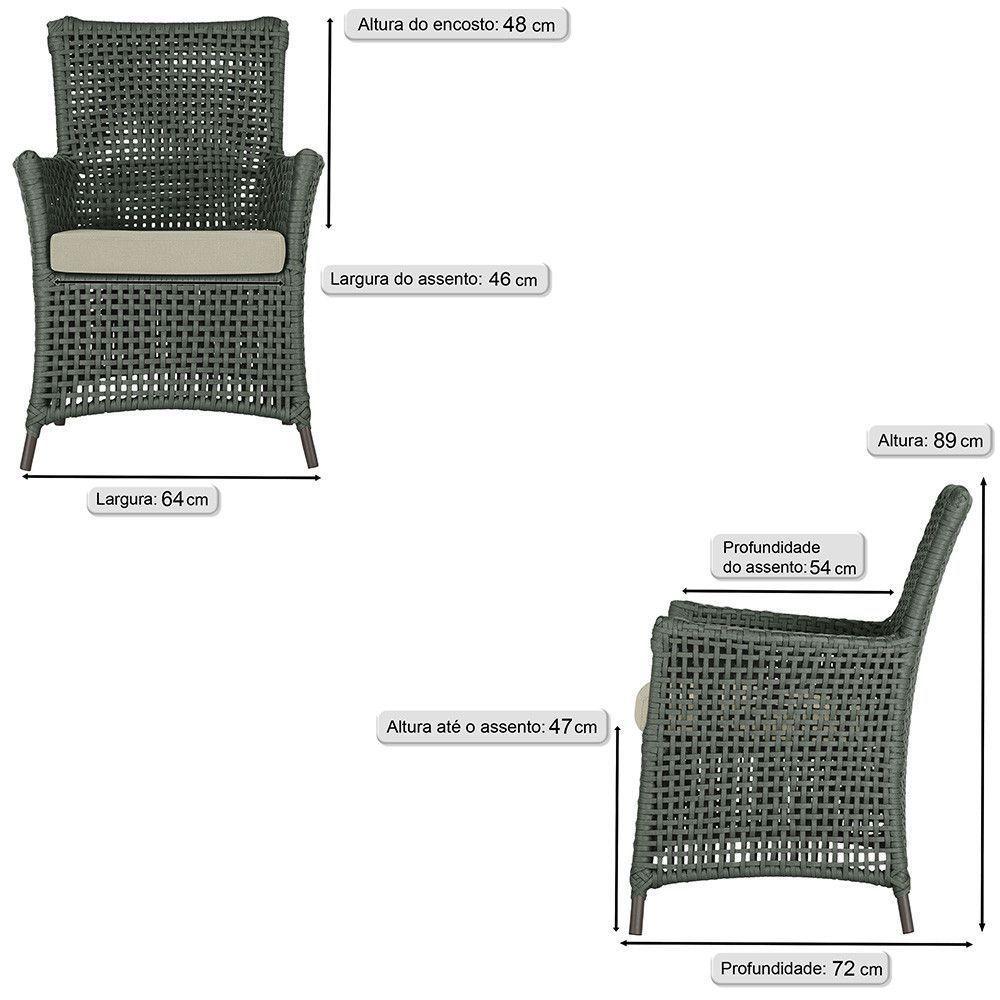 Poltronas Igapó Alumínio Pintura Marrom Corda Náutica E7 Verde - 5