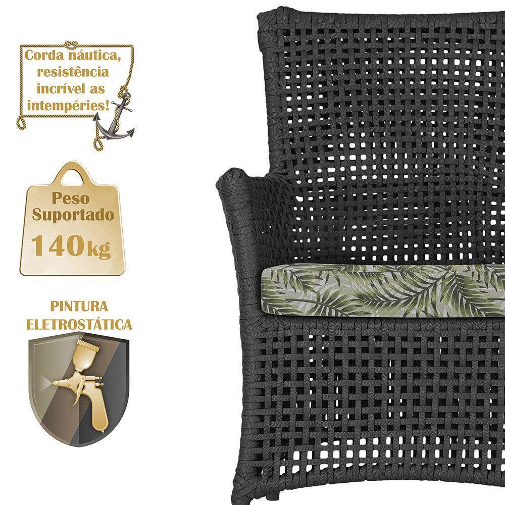 Poltronas Igapó Alumínio Pintura Marrom Corda Náutica E5 Preto - 4