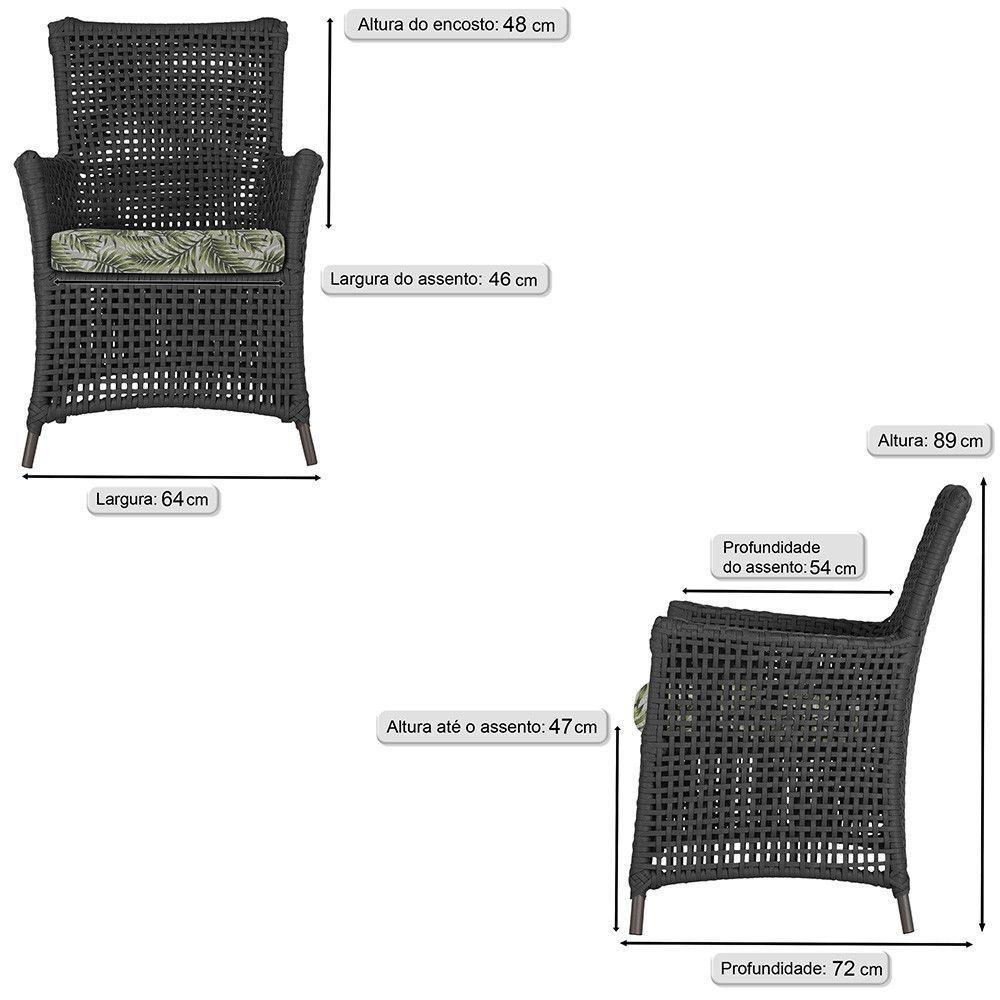 Poltronas Igapó Alumínio Pintura Marrom Corda Náutica E5 Preto - 6