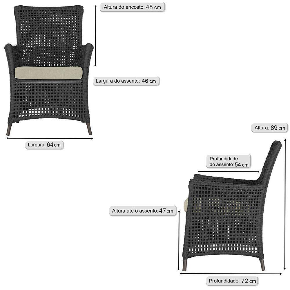 Poltronas Igapó Alumínio Pintura Marrom Corda Náutica E7 Preto - 5