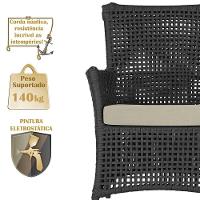 Poltronas Igapó Alumínio Pintura Marrom Corda Náutica E7 Preto - 3