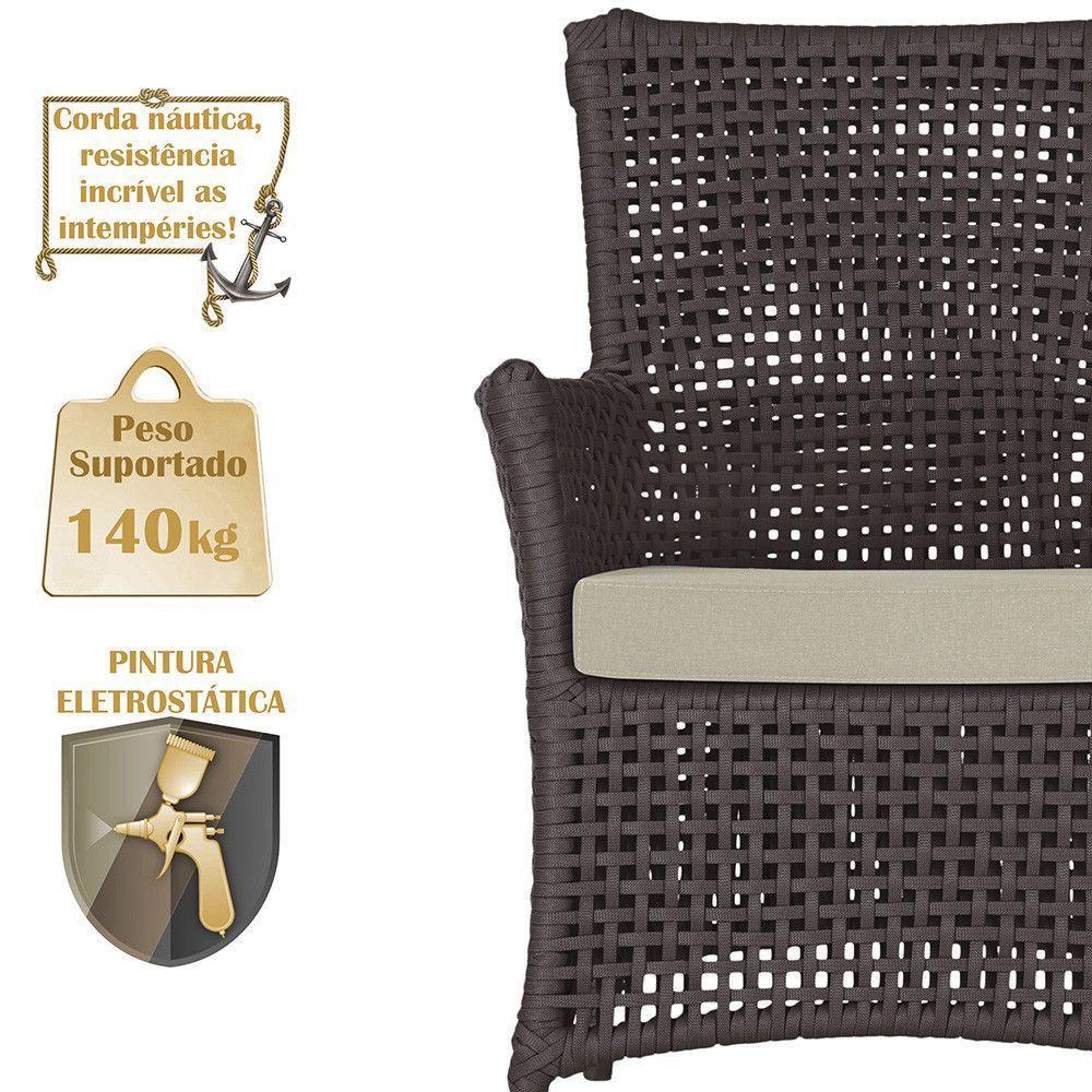 Poltronas Igapó Alumínio Pintura Marrom Corda Náutica E7 Marrom - 4