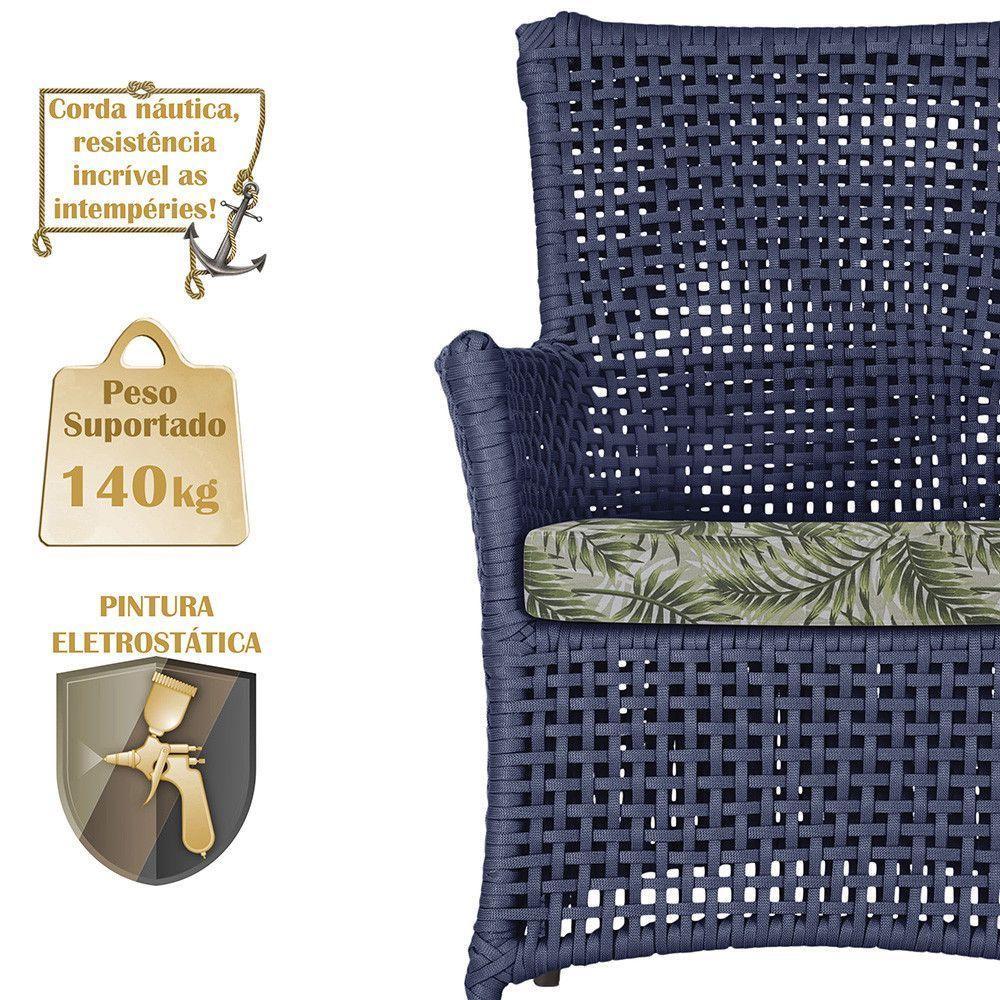 Poltronas Igapó Alumínio Pintura Marrom Corda Náutica E5 Azul - 4