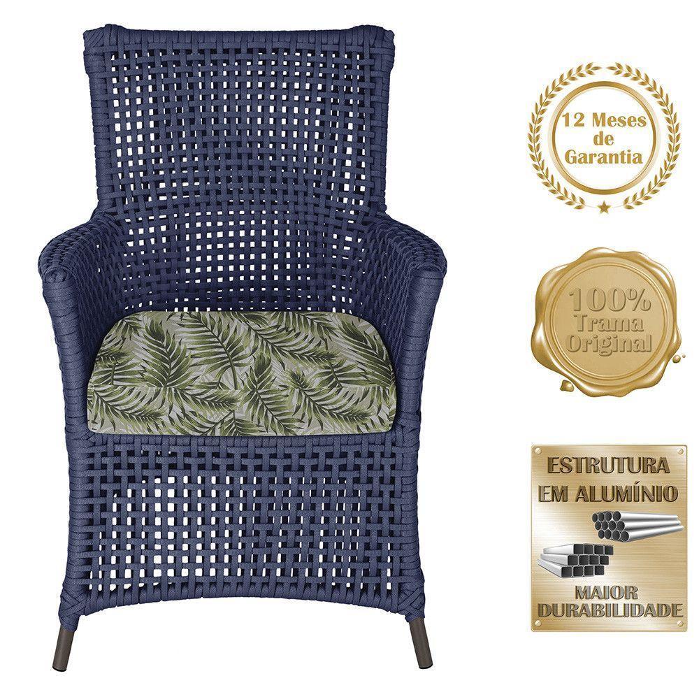 Poltronas Igapó Alumínio Pintura Marrom Corda Náutica E5 Azul - 5