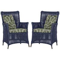 Poltronas Igapó Alumínio Pintura Marrom Corda Náutica E5 Azul - 1