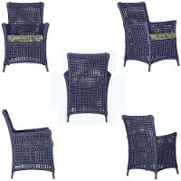 Poltronas Igapó Alumínio Pintura Marrom Corda Náutica E5 Azul - 3